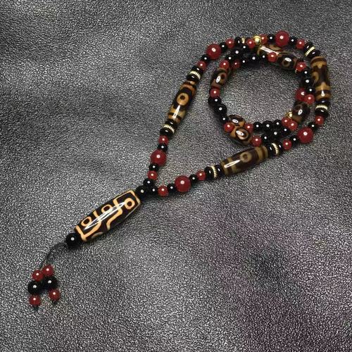 西藏藏式九眼天眼天珠项链吊坠天然男女复古毛衣挂饰配饰文玩首饰