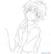 侧脸人物古装男简笔画