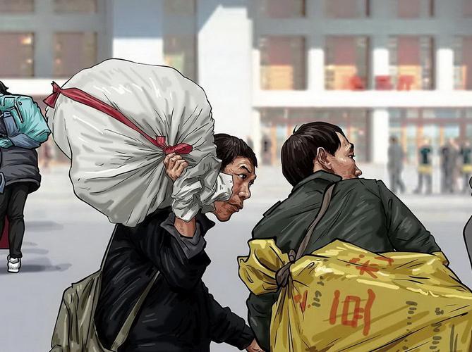 《中国抗疫图鉴》漫画人物与我的春运摄影作品