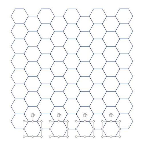 得到如下效果,选中所有正六边形,组合到一起.