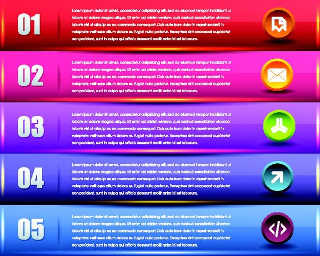 彩色横条形信息图表