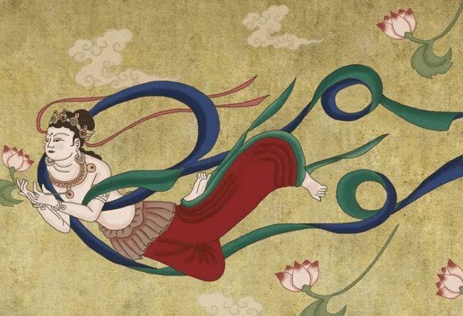 飞天形象并不是作为真实人物的形象,而是一种内心世界