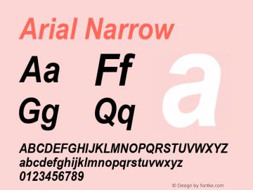 arial narrow bold italic version 2.37图片样张