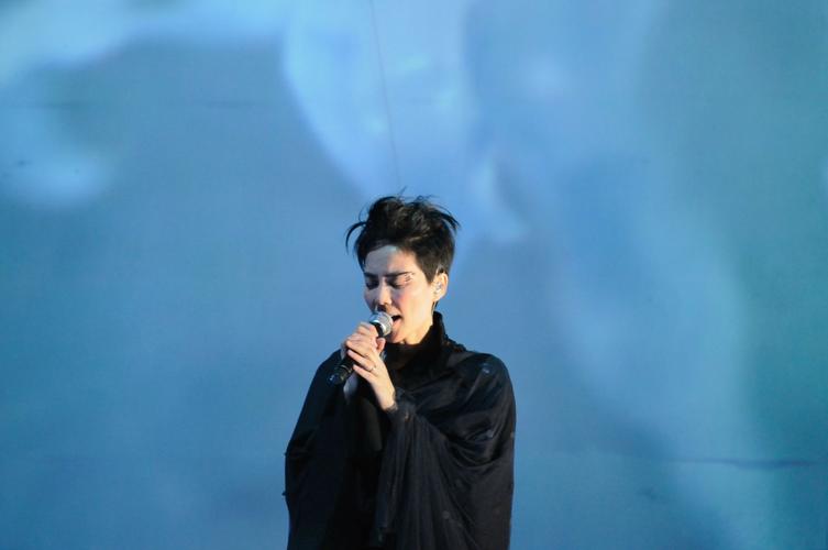 王菲个性短发造型演唱会图片高清桌面壁纸