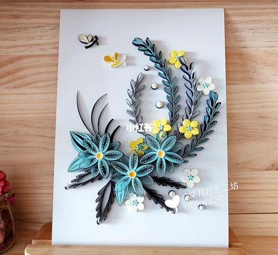 【衍纸】作品《蓝梦》简单易学_衍纸_纸艺_艺术_绘画_兴趣爱好_手工