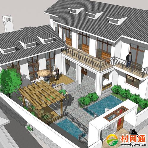 农家小院-一组乡村风格的别墅设计效果图