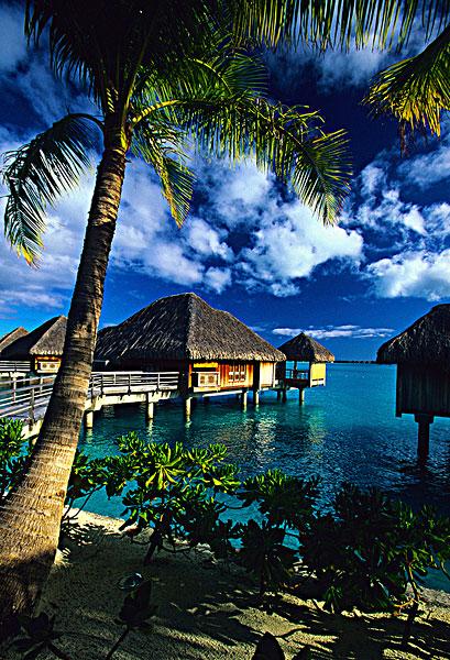 法属玻利尼西亚,塔希提岛,波拉岛,胜地,旅游胜地,水上