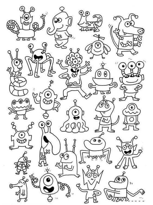 可爱的小怪物(美术网课)