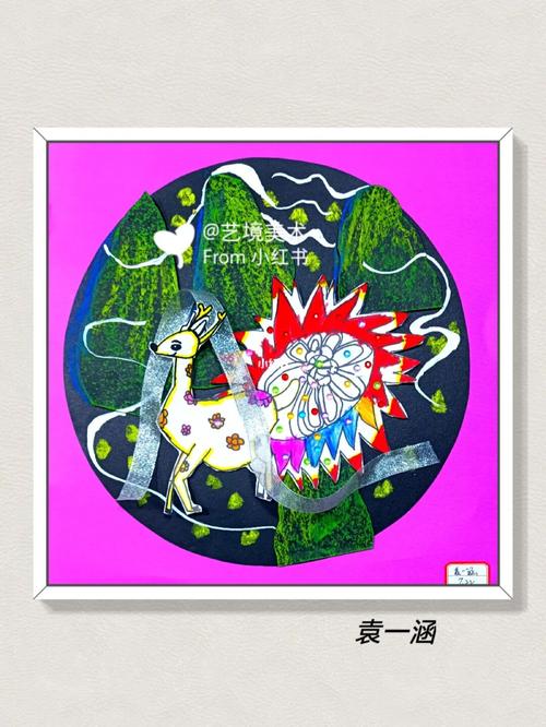 《九色鹿》_创意美术_少儿创意美术_文化_绘画