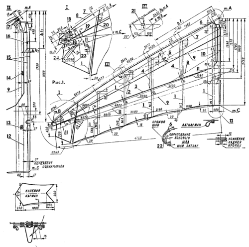 动力三角翼翼面的图纸
