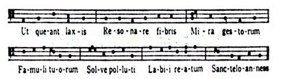 纽姆记谱法(neumatic notation)——在歌词上方标出一些与语言重音