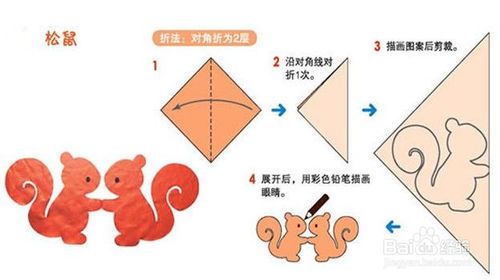 剪纸小动物图案步骤