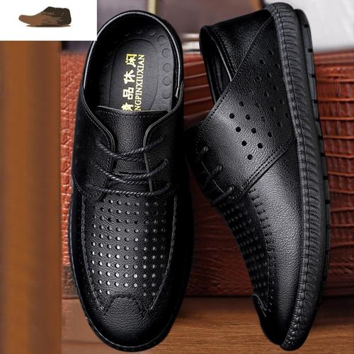 ideamini2020新款夏季男士凉鞋镂空皮鞋男鞋休闲凉皮鞋透气男士洞洞鞋