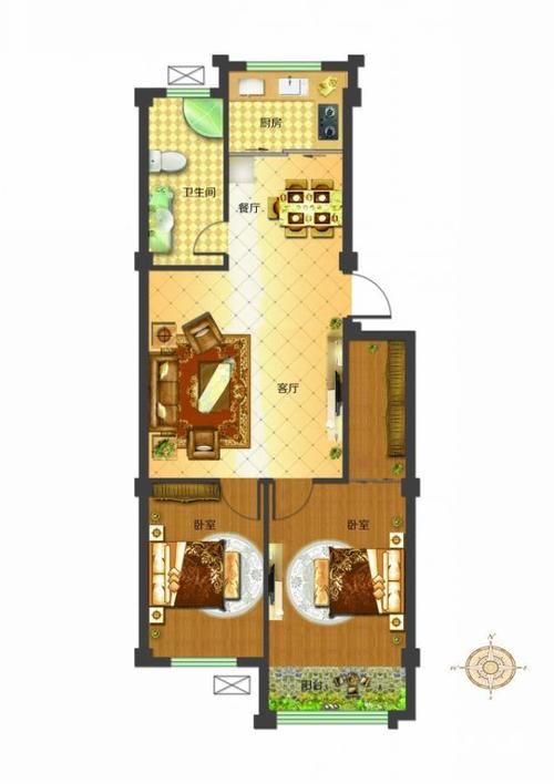 烟台北方月光怡景北方月光怡景三期户型图 c户型 89.