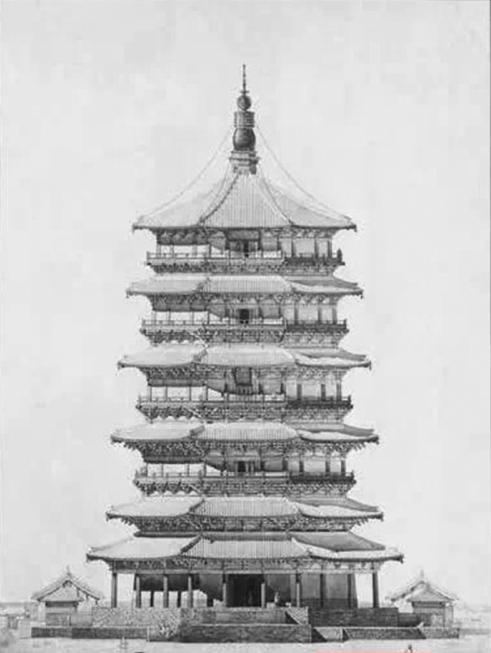 简笔画木塔手绘