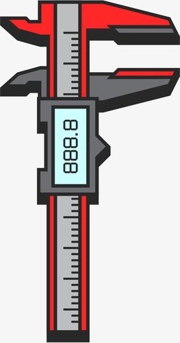 螺旋测微器黑色阴影矢量千分尺