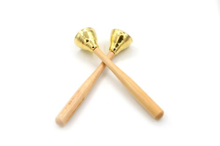 厂家直销 奥尔夫乐器 早教奥尔夫益智玩具 亲子带绳碰钟 铜质碰铃