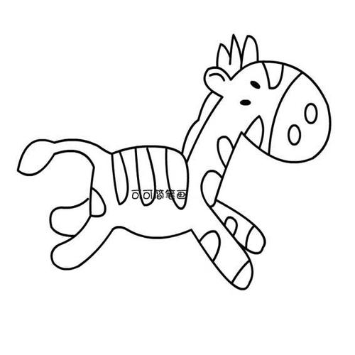 儿童画 斑马的简单画法