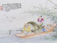 王大凡 淮上渔者人物瓷板