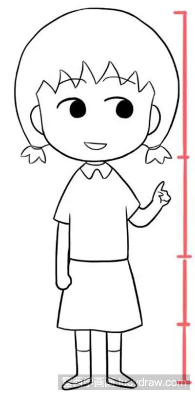 儿童画教程:教你画小丸子姐姐