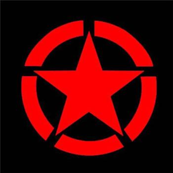 鬼火摩托车 后视镜改装饰贴花 二战五角星车贴 反光贴膜 5cm*5cm红色