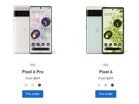 599 美元(约 3827 元)8 256gb 版售 699 美元(约 4466 元)pixel 6 pro