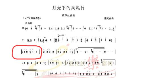c调葫芦丝曲谱中数字后一点和下面的横线什么意思?