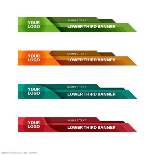 彩色几何图形标题横幅平面设计素材