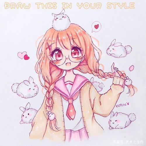 手绘人物插画,画风可爱的小女孩,美得让人窒息