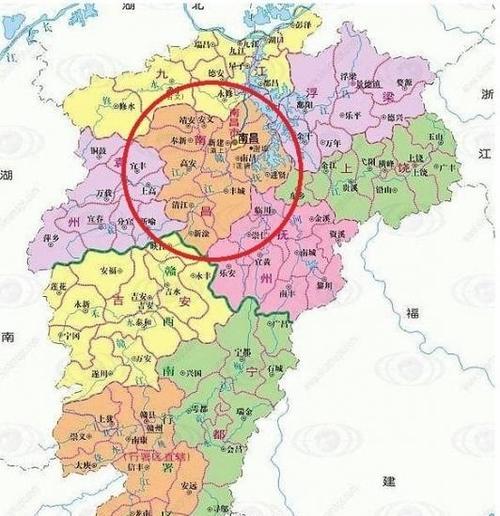 1950年与2018江西省地图对比:1950年江西的区划看起来