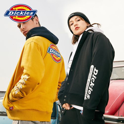 dickies夹克女情侣装字母印花棉绒棒球服秋冬新品厚外套男8131
