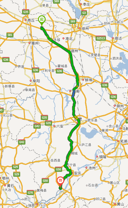 从河南夏邑到安徽安庆望江县国道有多远的路程