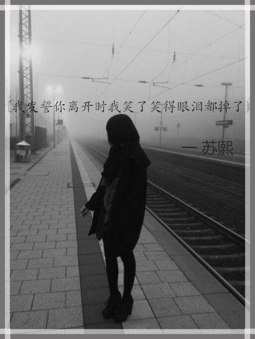 qq皮肤黑白带字伤感图片2016精选我以为留下来没有错