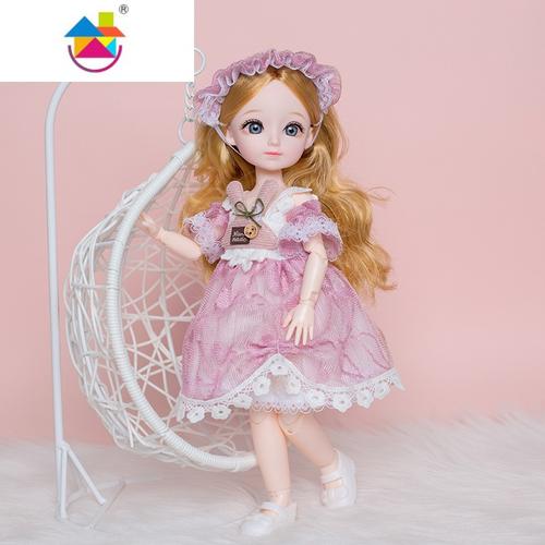 女孩公主洋娃娃换装玩具套装可爱精致搪胶仿真生日礼盒31厘米真智力