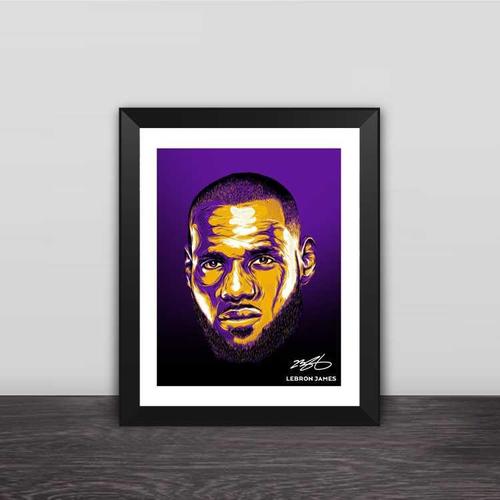 勒布朗詹姆斯头像插画实木装饰相框照片墙桌摆挂相框