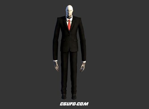 瘦长鬼影神秘人c4d游戏模型slenderthearrivalslendermanmodel