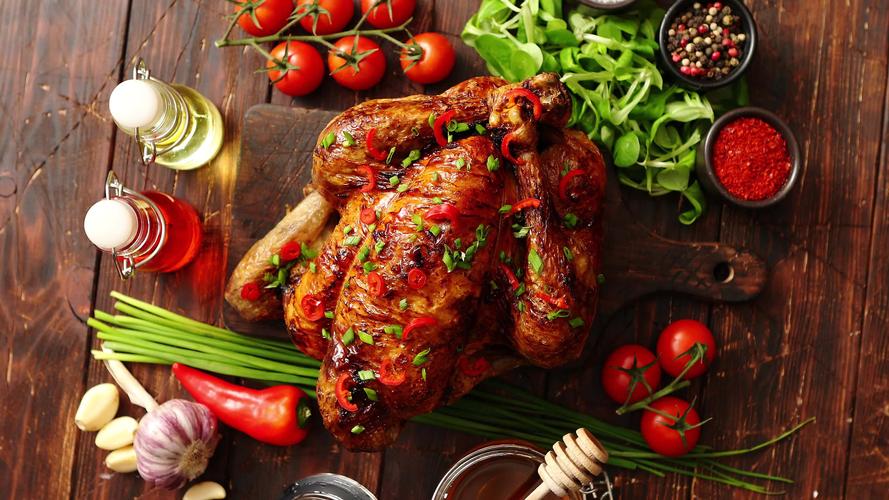 美食节目烧鸡烤鸡_3840x2160_高清视频素材下载(编号