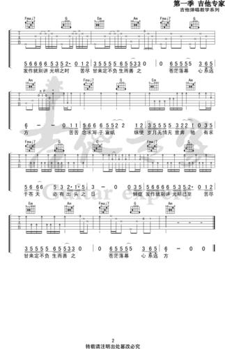 隔壁老樊《世本常态》吉他谱_c调弹唱谱_高清版