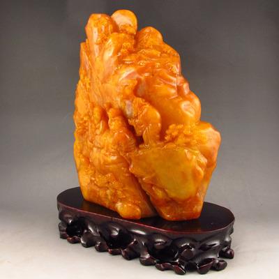 天然奇石黄石头摆件寿山石芙蓉石礼品