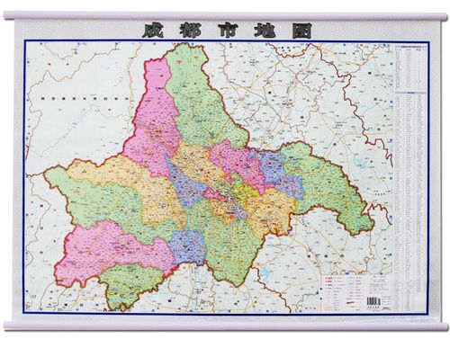 2018新版 成都市地图挂图 1.1x0.