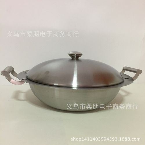 厨老板钛钢锅 炒锅 德国工艺双耳不锈钢炒锅 无油烟无涂层不粘锅