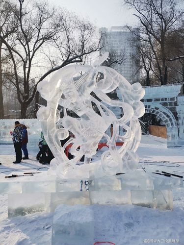 1/ 12 哈尔滨第三十九届全国专业冰雕比赛银奖作品琵琶女,制作过程