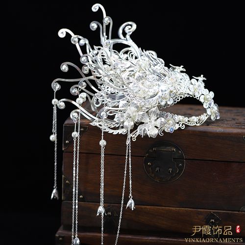 尹霞古风面具汉服发饰半面头饰银色发饰