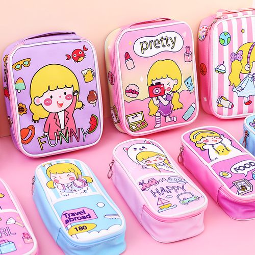 笔袋小学生可爱多层大容量铅笔袋女ins网红文具盒初中