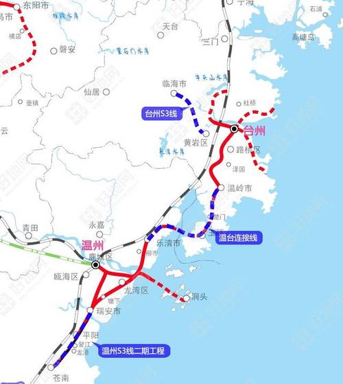 温台都市圈规划3条城际铁路,分别从临海-黄岩,虹桥-温岭和瑞安-苍南
