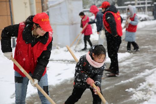 社区居民融雪防冻齐参与 小朋友也是扫雪小能手