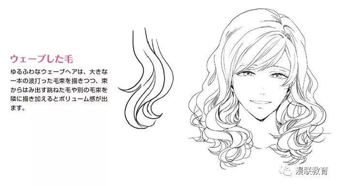 平缓的波纹一般的波浪卷发,一束束地绘制出波浪曲线,再稍微加上一些