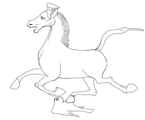 马踏飞燕简笔画