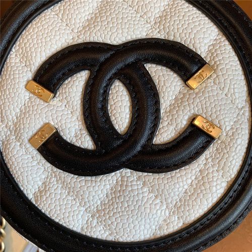 chanel/香奈儿 a81599 白色 圆饼包