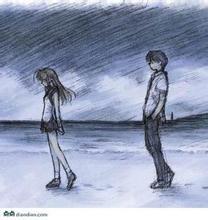 求男的离开女的的离别动漫图片,最好就2个背影的那种